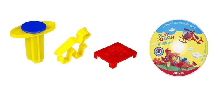 خمیر بازی آریا 10 رنگ سطلی با سی دی