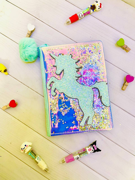 دفتر هولوگرامی یونیکورن سبز