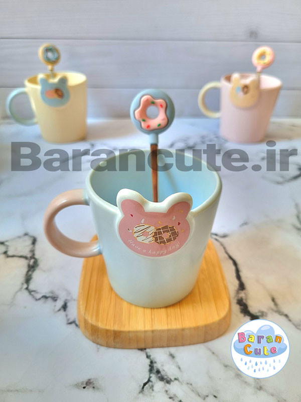 لیوان سرامیکی طرح دونات