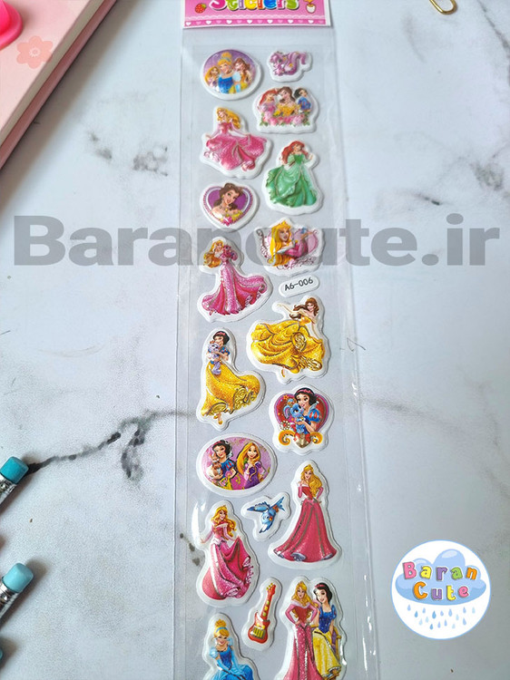 برچسب و استیکر طرح پرنسس