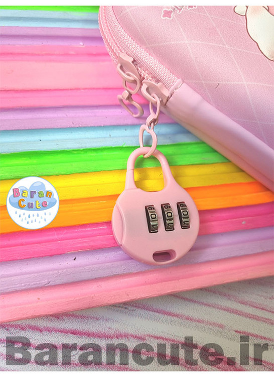 جامدادی کتابی برجسته قفل دار دختر