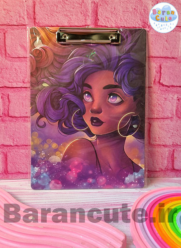 تخته شاسی A4 طرح دختر بنفش