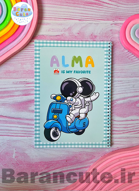 دفتر نقاشی 40 برگ جلد دو رو فضانورد