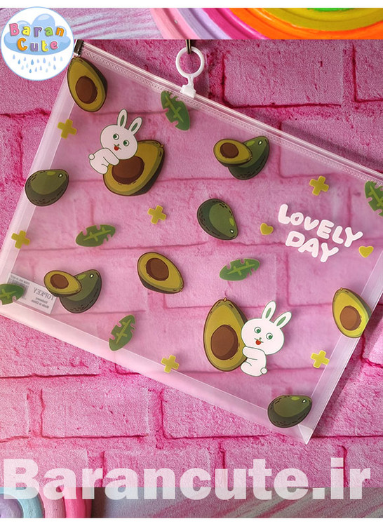 پوشه طلقی زیپ دار طرح دار