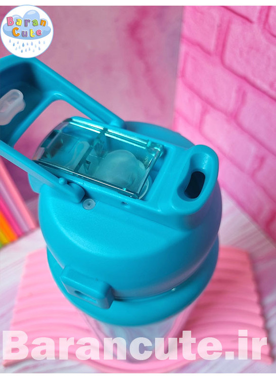 قمقمه 3 قلو وارداتی نشکن نی دار طرح دار