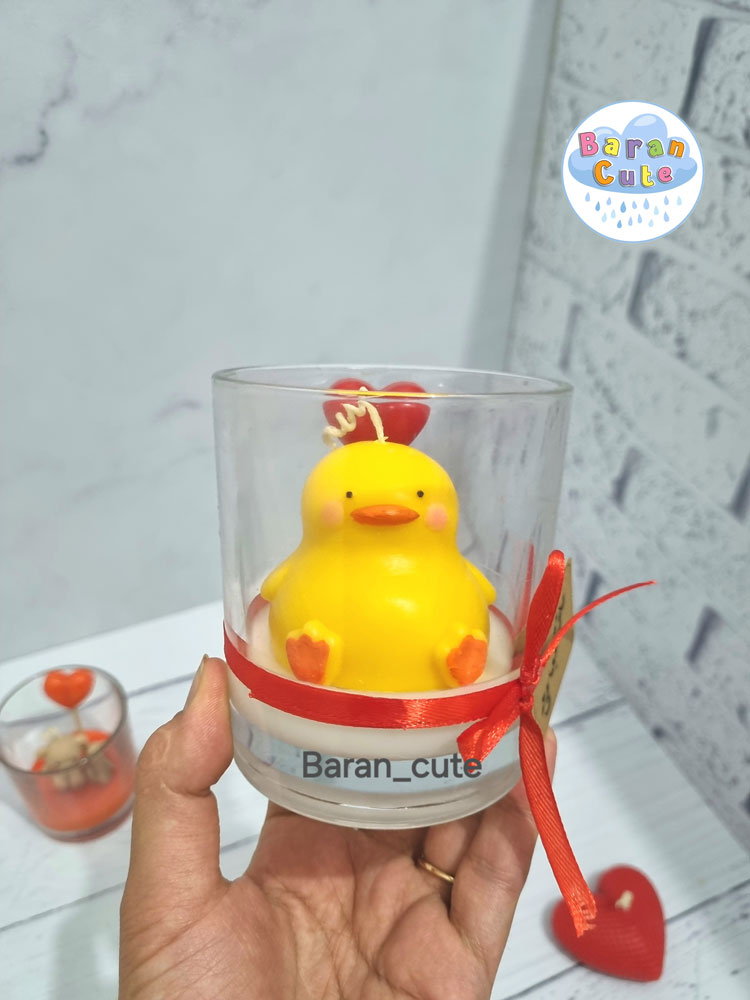 شمع دستساز عطری شات جوجه عاشق ولنتاین1