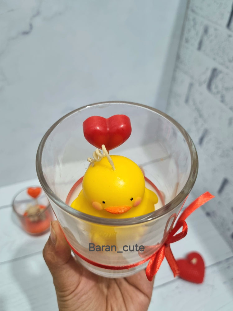 شمع دستساز عطری شات جوجه عاشق ولنتاین4