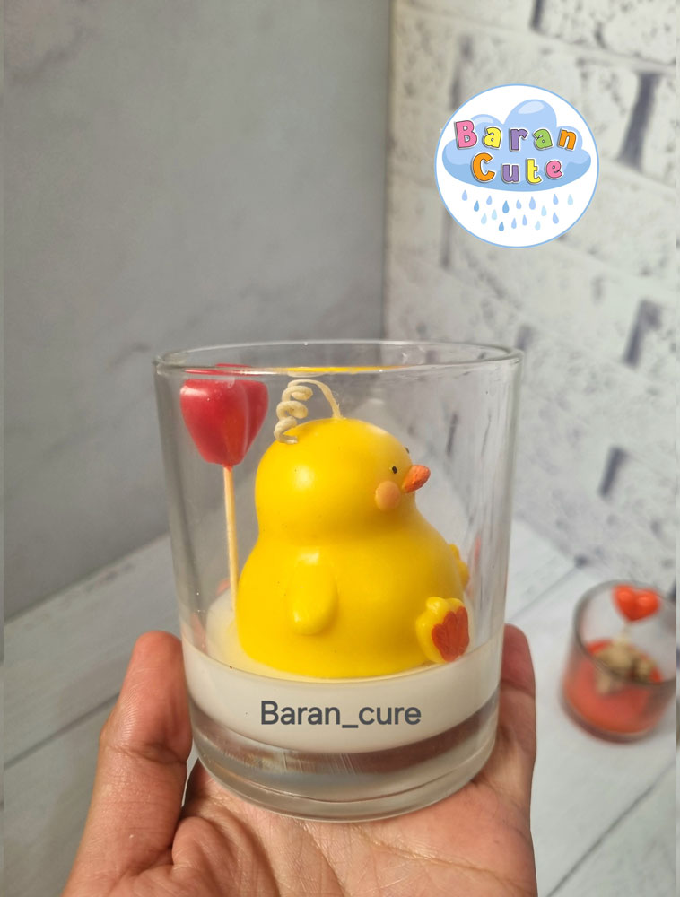 شمع دستساز عطری شات جوجه عاشق ولنتاین5