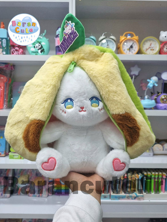 عروسک پولیشی وارداتی سوپرایزی طرح خرگوش آواکادو 35 سانتی بزرگ