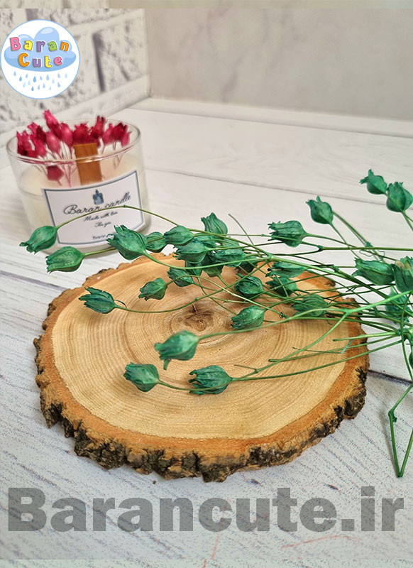 شمع دستساز عطری طرح شات گل نوستالژی طور با فیتیله چوبی