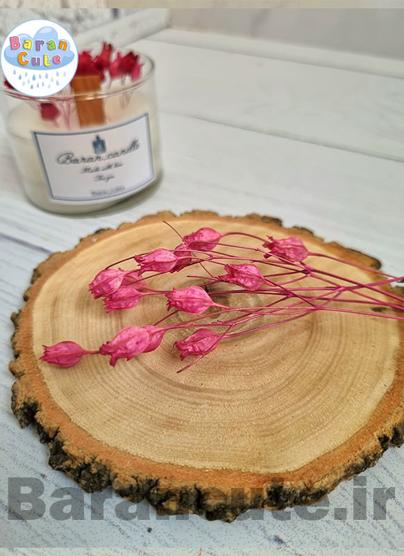 شمع دستساز عطری طرح شات گل نوستالژی طور با فیتیله چوبی