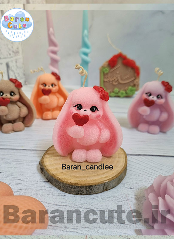 شمع دستساز طرح خرگوش آبنباتی