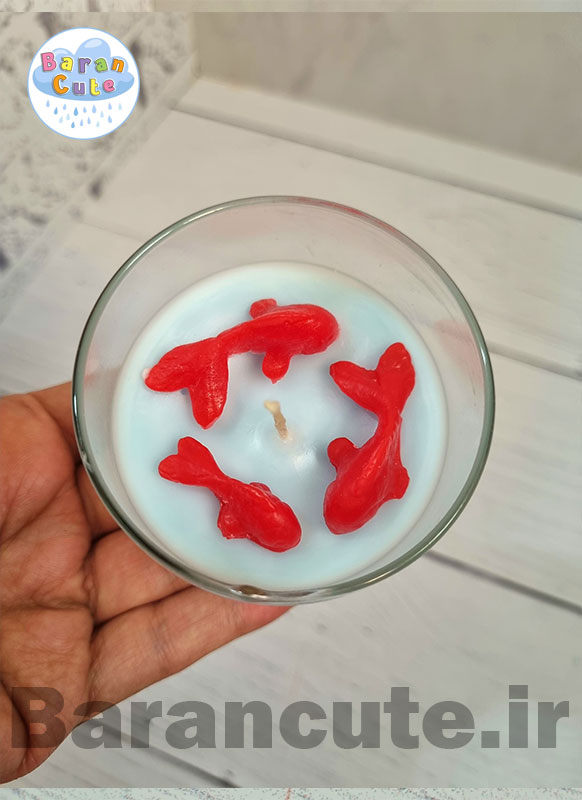 شمع دستساز عطری طرح مینی تنگ ماهی مناسب گیفت