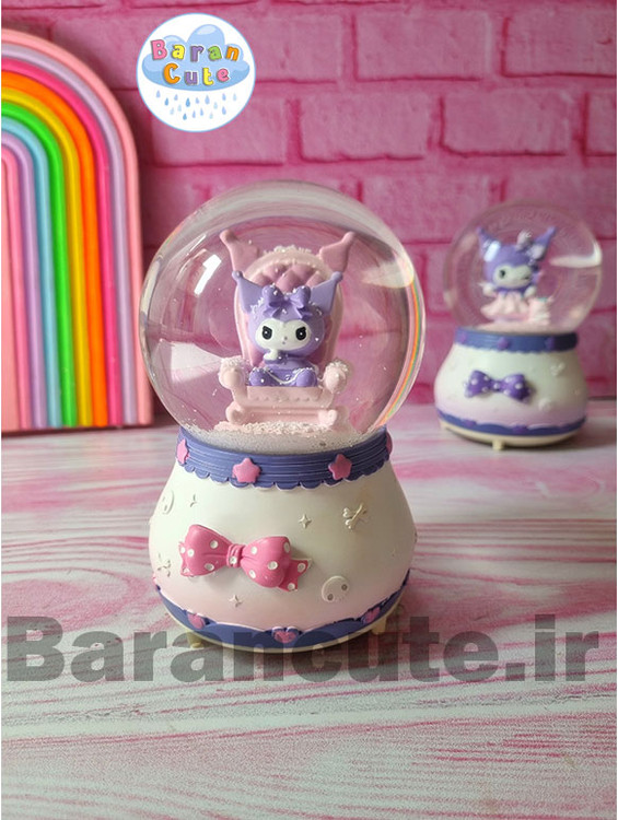 گوی موزیکال پمپی برفی چراغ دار سایز بزرگ طرح پرنسس کورومی