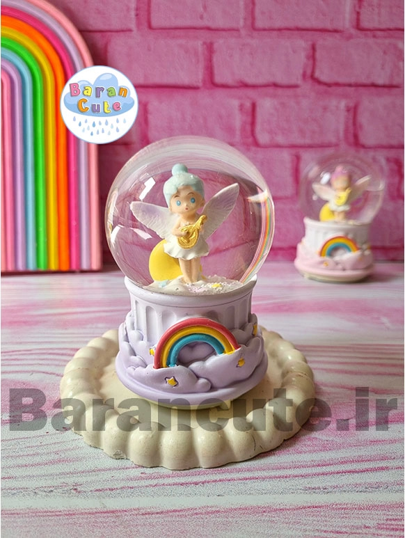 گوی موزیکال برفی چراغ دار (سایز متوسط) طرح فرشته یاسی