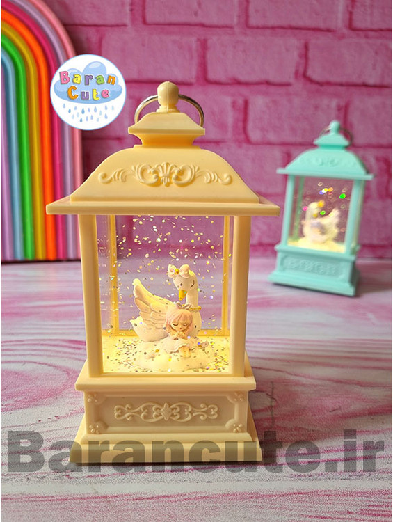 فانوس موزیکال چراغ دار طرح دختر و قو لیمویی