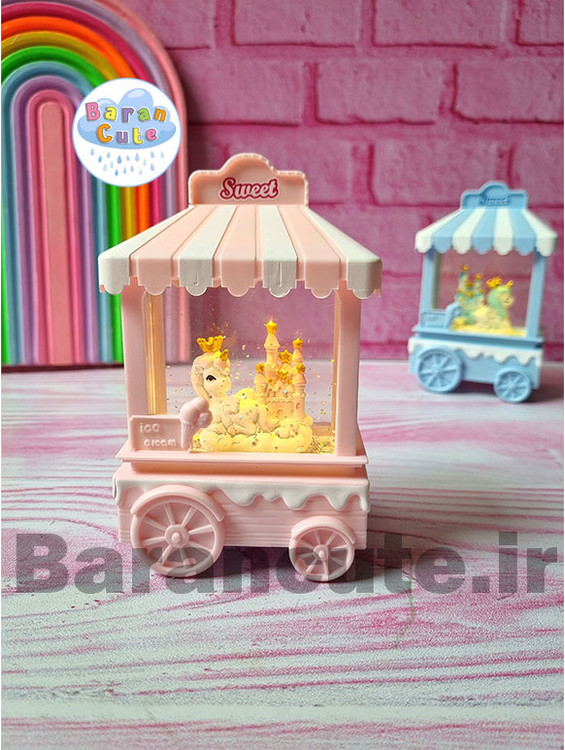 کیوسک موزیکال چراغ دار طرح یونیکورن صورتی