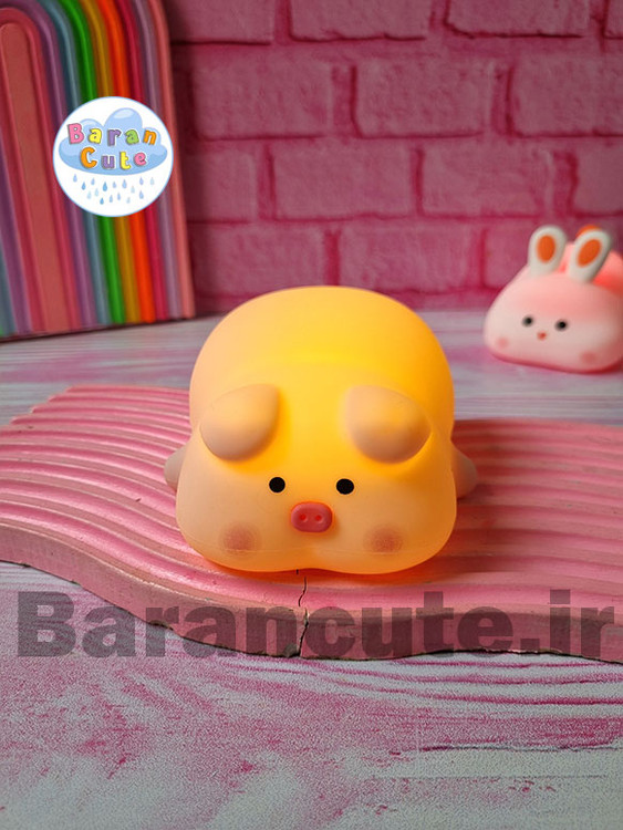 چراغ خواب نرم سیلیکونی لمسی خوک خوابیده کیوت