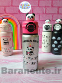 تراول ماگ وارداتی اورجینال دو درب نی دار و آسان نوش طرح پاندا