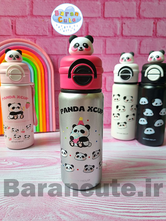 تراول ماگ وارداتی اورجینال دو درب نی دار و آسان نوش طرح پاندا