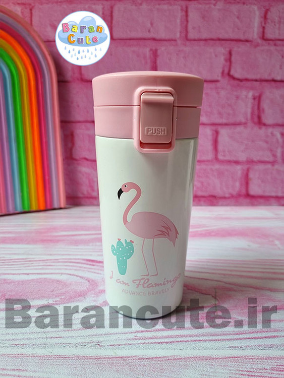 تراول ماگ استیل وارداتی طرح فلامینگو