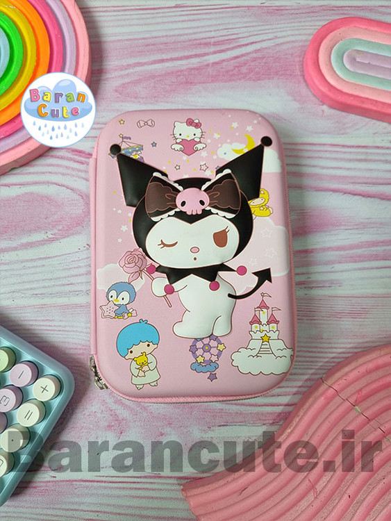 جامدادی کتابی برجسته طرح کورومی صورتی