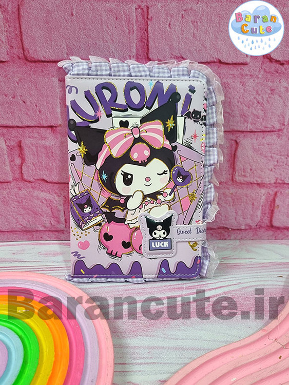 دفتر فانتزی توردار مگنتی داخل طرح دار