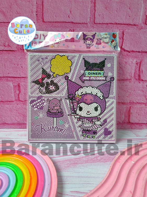 نقاشی الماسی بوم دار مربع 20 سانتی طرح کورومی