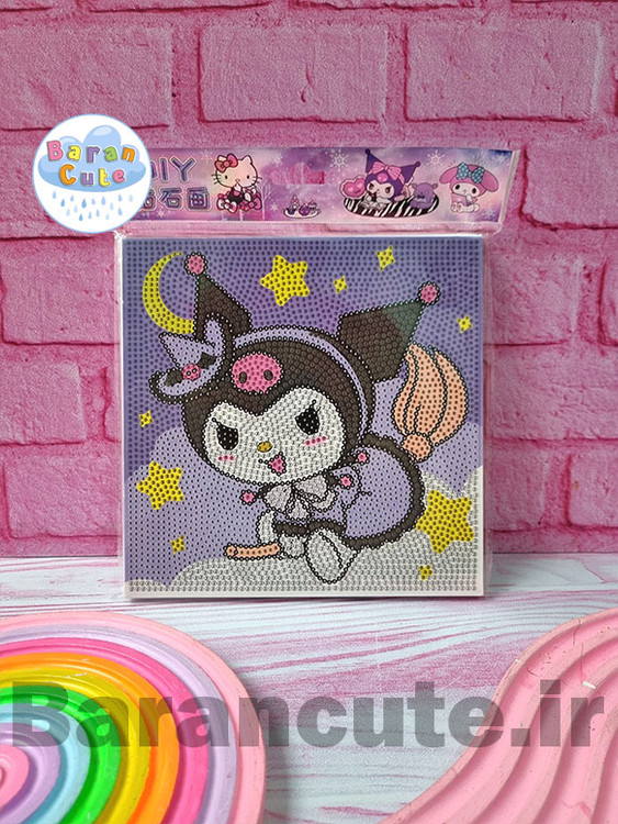 نقاشی الماسی بوم دار مربع 20 سانتی طرح کورومی