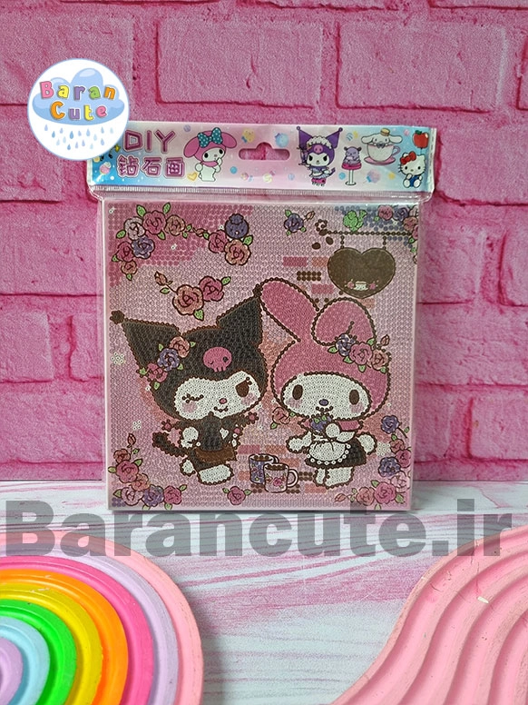 نقاشی الماسی بوم دار مربع 20 سانتی طرح کورومی