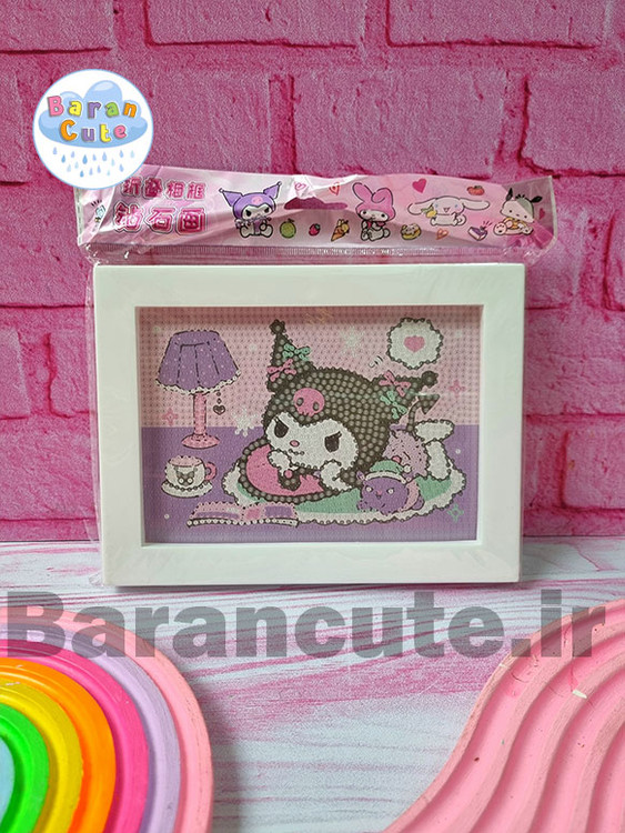 نقاشی الماسی قاب دار مستطیل طرح کورومی