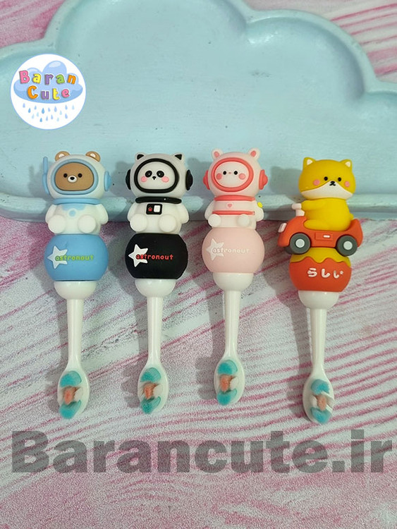 مسواک فانتزی کودک طرح حیوانات کیوت با بسته بندی بهداشتی