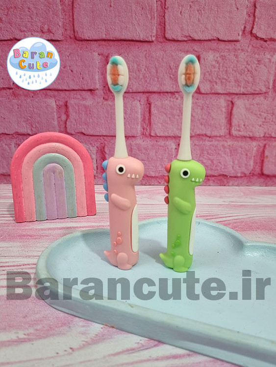 مسواک فانتزی کودک طرح دایناسور با بسته بندی بهداشتی