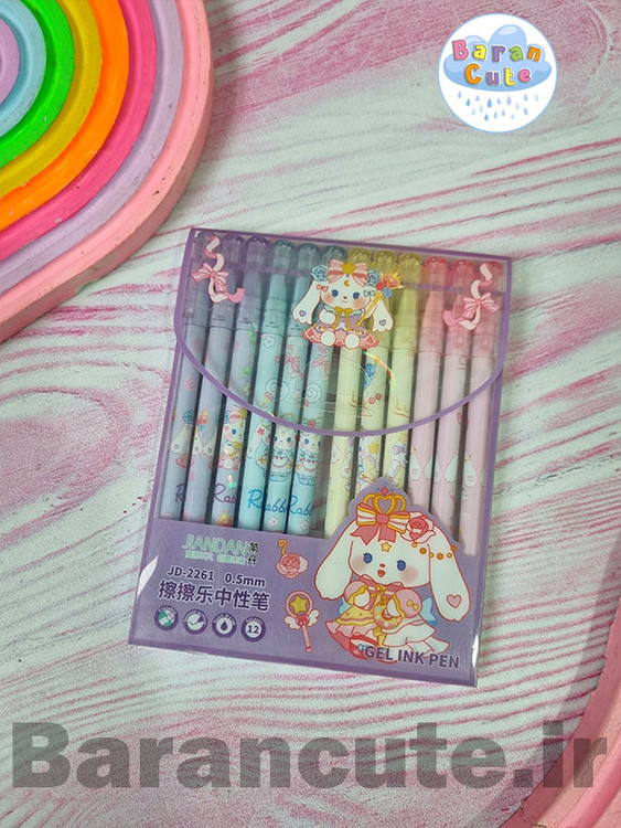 خودکار پاکن دار بسته ی 12 عددی طرح خرگوش ملوس