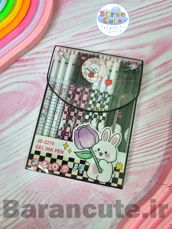 خودکار پاکن دار بسته ی 12 عددی طرح خرگوش کیوت