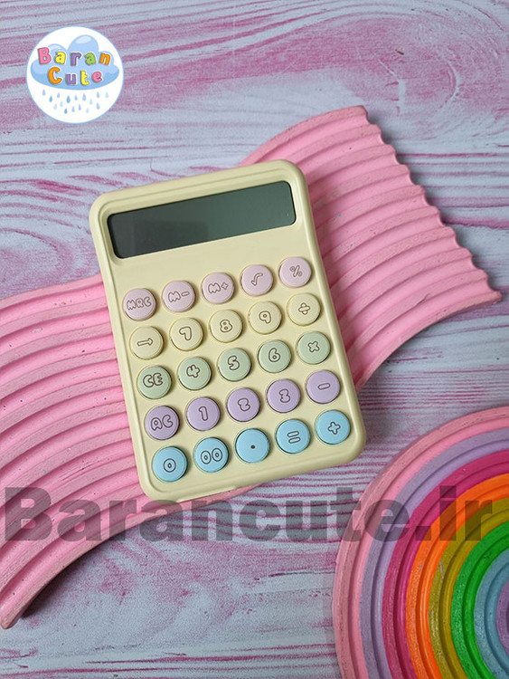 ماشین حساب مدل دکمه پاستیلی زرد