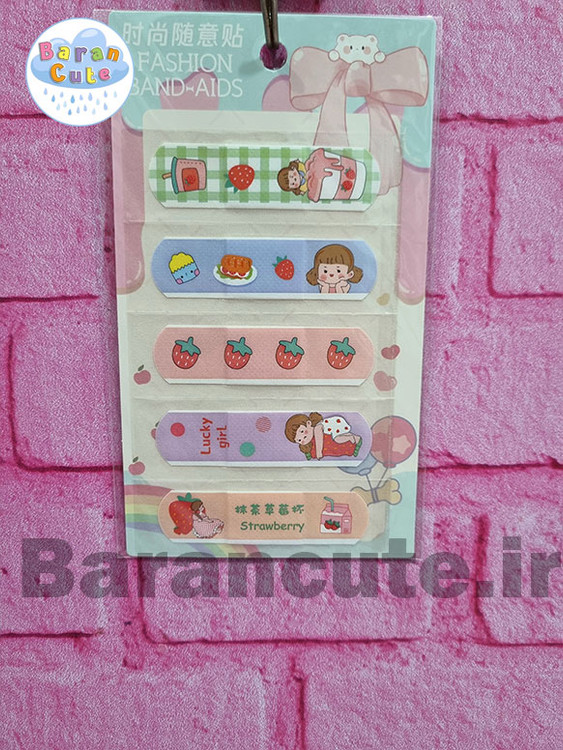 چسب زخم فانتزی طرح دختر و توت فرنگی