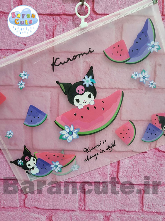 پوشه زیپ دار فانتزی a4 طرح کورومی و هندوانه