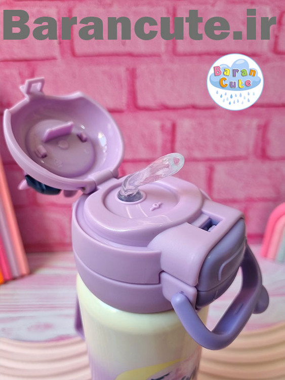 تراول ماگ استیل اورجینال برند دیزنی دوحالته ( نی دار و لب نوش ) طرح پونی