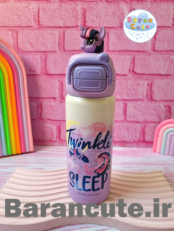 تراول ماگ استیل اورجینال برند دیزنی دوحالته ( نی دار و لب نوش ) طرح پونی