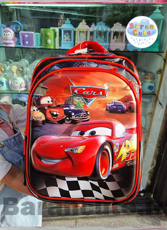 کیف و کوله پشتی مدرسه خارجی و وارداتی برجسته طرح ماشین ها
