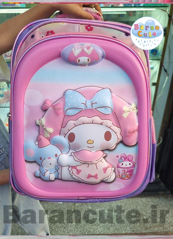 کیف و کوله پشتی مدرسه خارجی و وارداتی برجسته 3 تیکه (کیف مدرسه +جامدادی بزرگ +کیف ظرف غذا) طرح کورومی جذاب