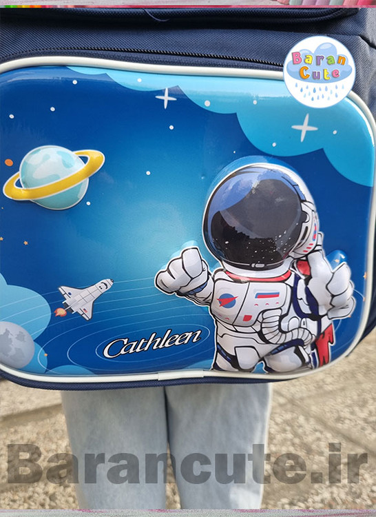 کیف و کوله پشتی مدرسه خارجی و وارداتی برجسته طرح فضانورد آبی