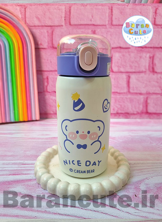 تراول ماگ استیل کودک نی دار طرح تدی کیوت