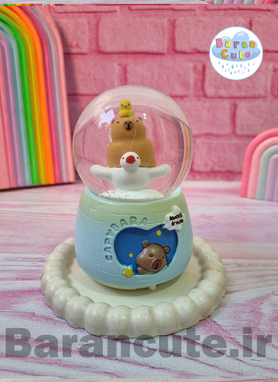 گوی موزیکال برفی چراغ دار (سایز متوسط) طرح کاپی بارا
