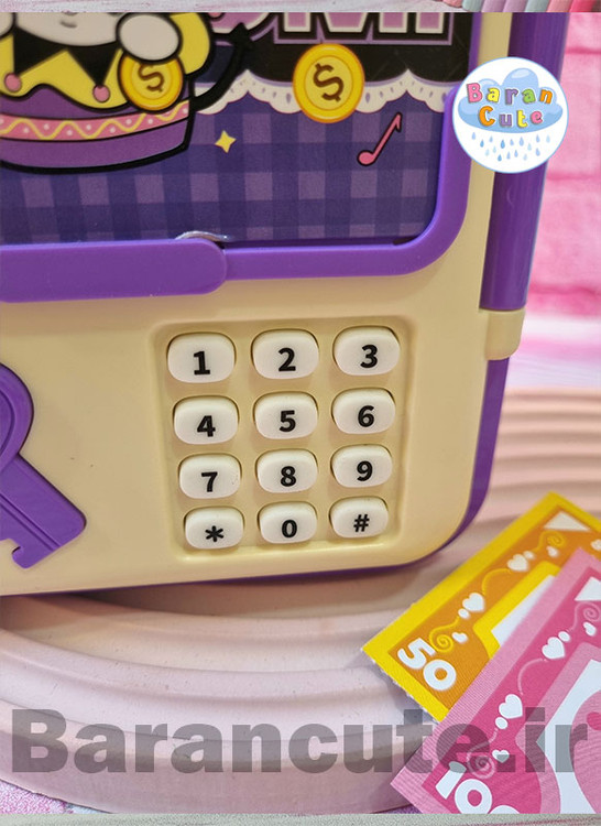 قلک فانتزی موزیکال رمز دار دارای پول کش با عروسک چرخشی سایز بزرگکورومی