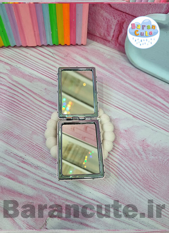 آینه جیبی جلد چرمی شاین دار دو طرفه کورومی