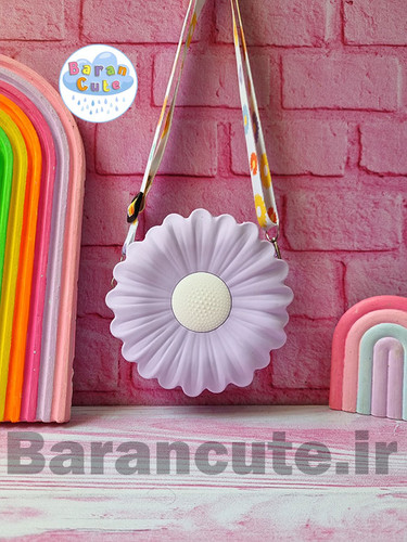 کیف سیلیکونی طرح گل بابونه یاسی