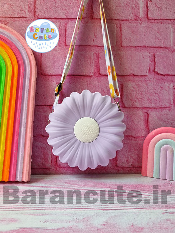 کیف سیلیکونی طرح گل بابونه یاسی
