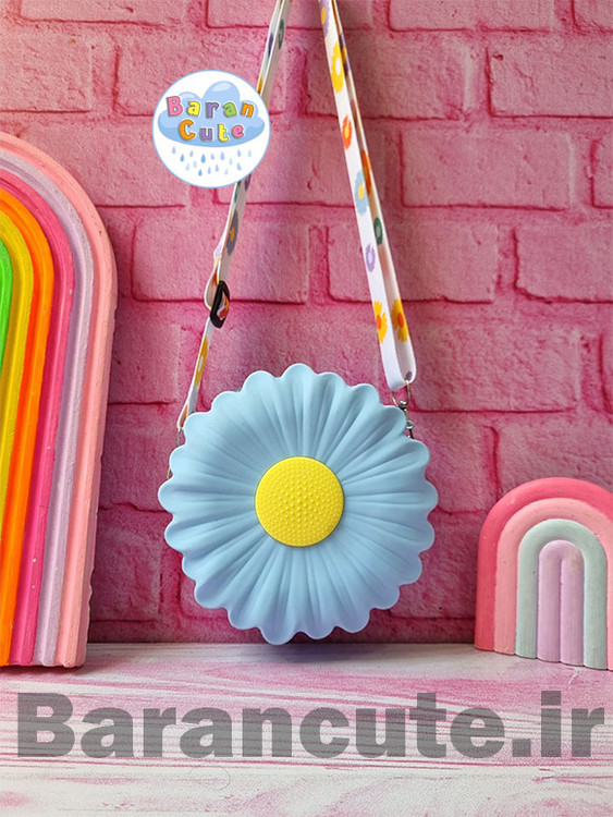 کیف سیلیکونی طرح گل بابونه آبی
